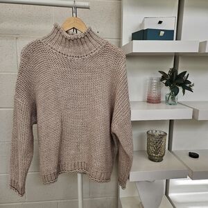 Oversized Mock Neck Chunky sweater
